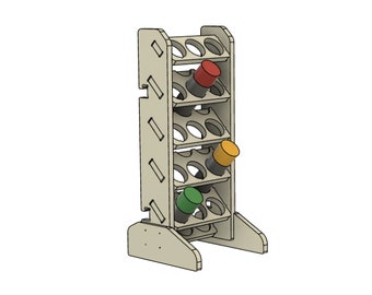 15 Can Spray Paint Can Holder Storage Rack CNC Design File, Aerosol Can Lube Organizer, Fusion 360 STEP dxf eps svg illustrator design files