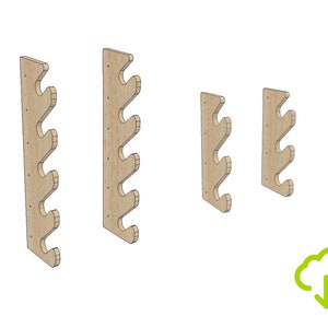 CNC Router Yard Tool Storage Rack Mounted to 2x4 Files, Shovel Rack Yard Tool Storage Rack Project, 3D CAD Fusion 360 dxf svg design files
