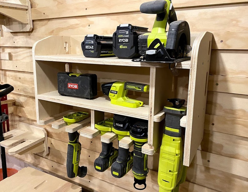 Ryobi Cordless Drill Storage Battery Charging Station Etsy