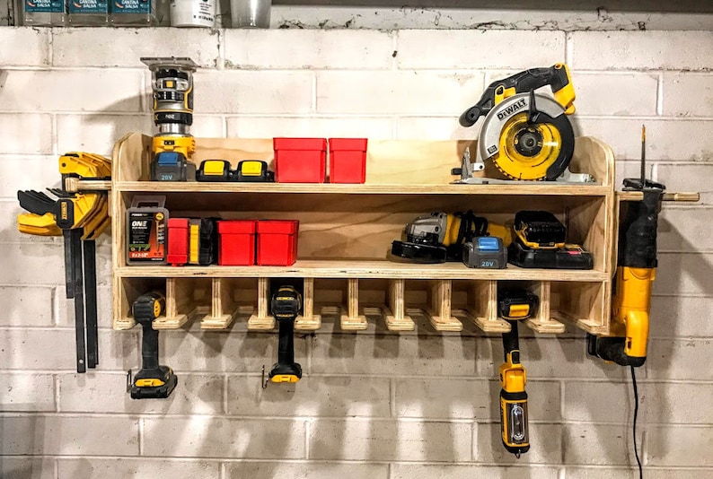 CNC Made Cordless Drill Organizer Wall Mounted Cordless Tool Etsy