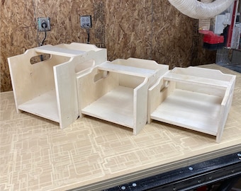 Pliki do routera CNC Pudełka do przechowywania w stosie Pudełka - 3 rozmiary Pakiet