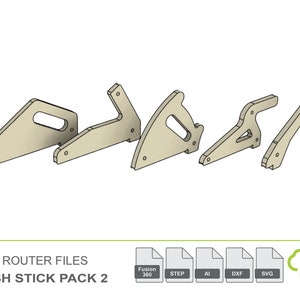 Table Saw Push Stick Pack 2 CNC Router Files, Pack of Multiple Push Sticks, Fusion 360 SVG DXF eps step and illustrator files