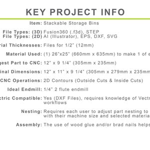 Stackable Storage Bins Organizer CNC Router Files, CNC Router Your Storage Bins, Fusion 360 step svg eps dxf file image 8