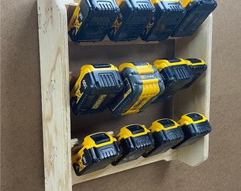 Battery Holder Storage Rack for Dewalt 20v Batteries CNC Router Files, Dewalt Battery Holder Rack