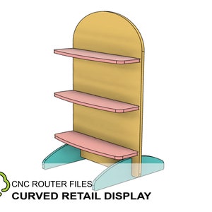 CNC Router Dateien Curved Modern Retail Display Board - Freistehend Handwerk Messe Vitrine