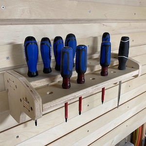 CNC Router Files French Cleat Screwdriver Holder Rack - CNC Router Files Wall Mounted Screwdriver Storage Holder Rack