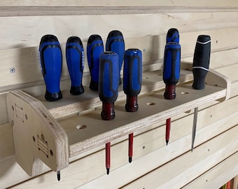 CNC Router Files French Cleat Screwdriver Holder Rack - CNC Router Files Wall Mounted Screwdriver Storage Holder Rack