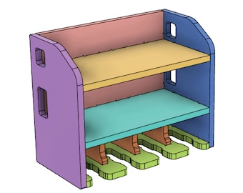 4 Slot Drill Holder Charging Station CNC Files, Power Tool Storage Organizer, Fusion 360 STEP dxf eps svg illustrator design files