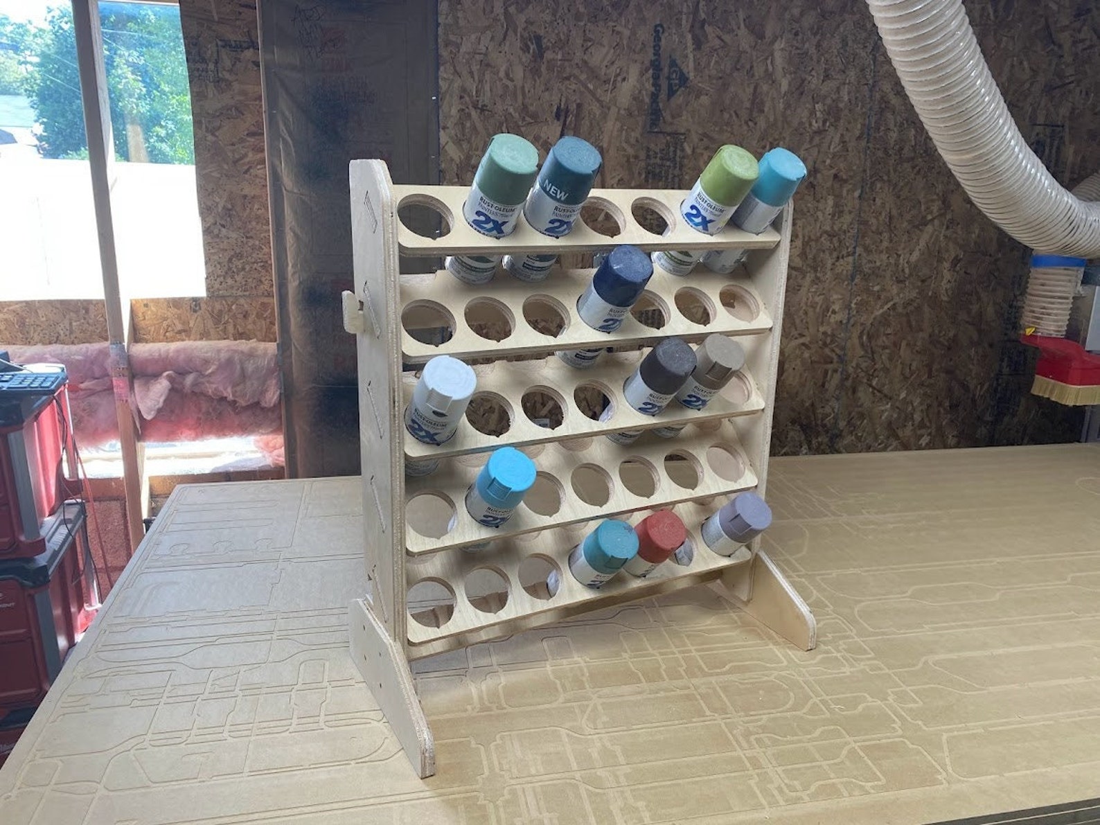 35 Can Spray Can Rack CNC Router Design File Fusion 360 DXF Etsy