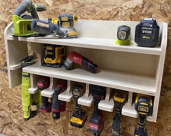CNC Files for Wood Cordless Drill Holder Station - 7 Slot Drill Holder