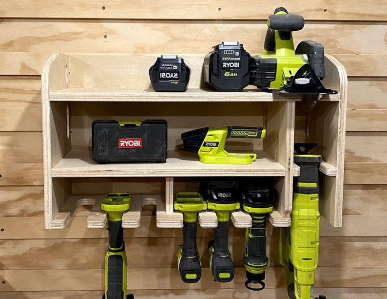 Ryobi Cordless Drill Storage Battery Charging Station Etsy