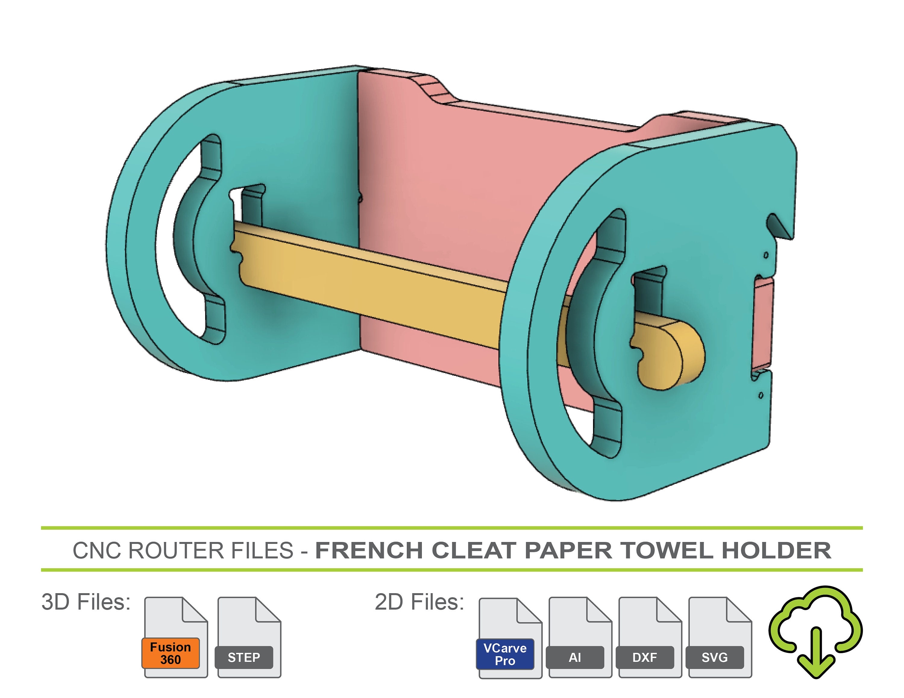 CNC Router Files French Cleat Paper Towel Dispenser - French Cleat ...