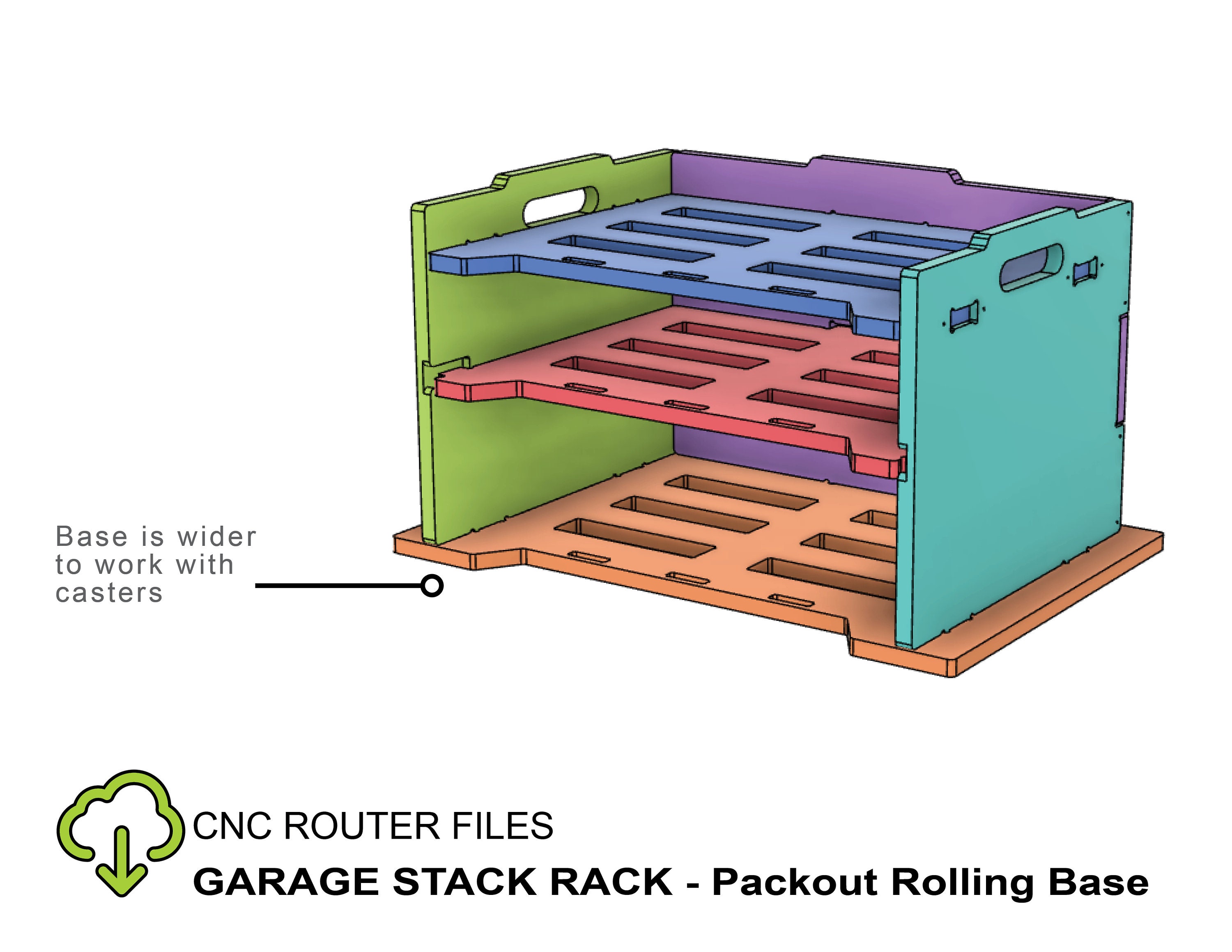 CNC Router Files Freestanding Garage Stack Rack for Packout Tool Boxes –  dryforge