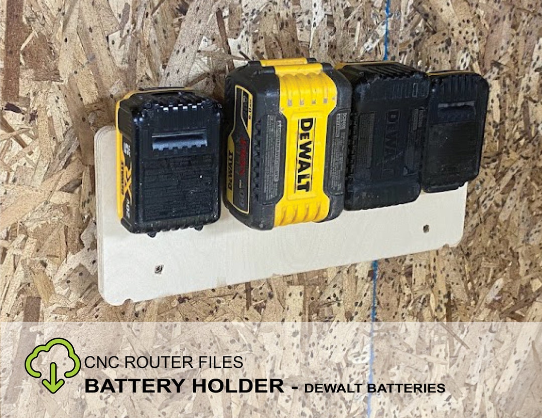 Wall Mounted Battery Holder for Dewalt 20v SVG DXF CNC Router Files Wall Mounted Dewalt Battery Holder Etsy