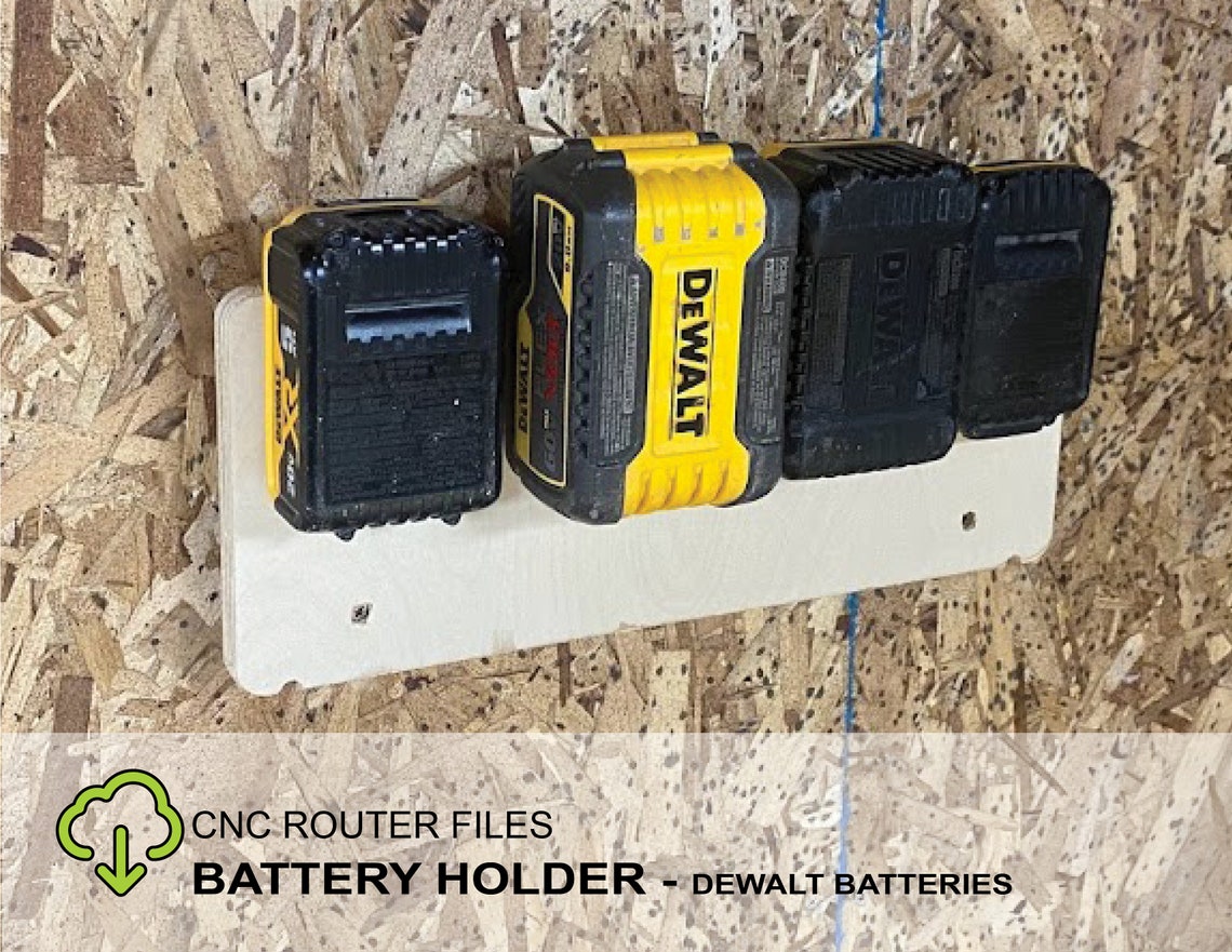 Wall Mounted Battery Holder for Dewalt 20v SVG DXF CNC Router Etsy