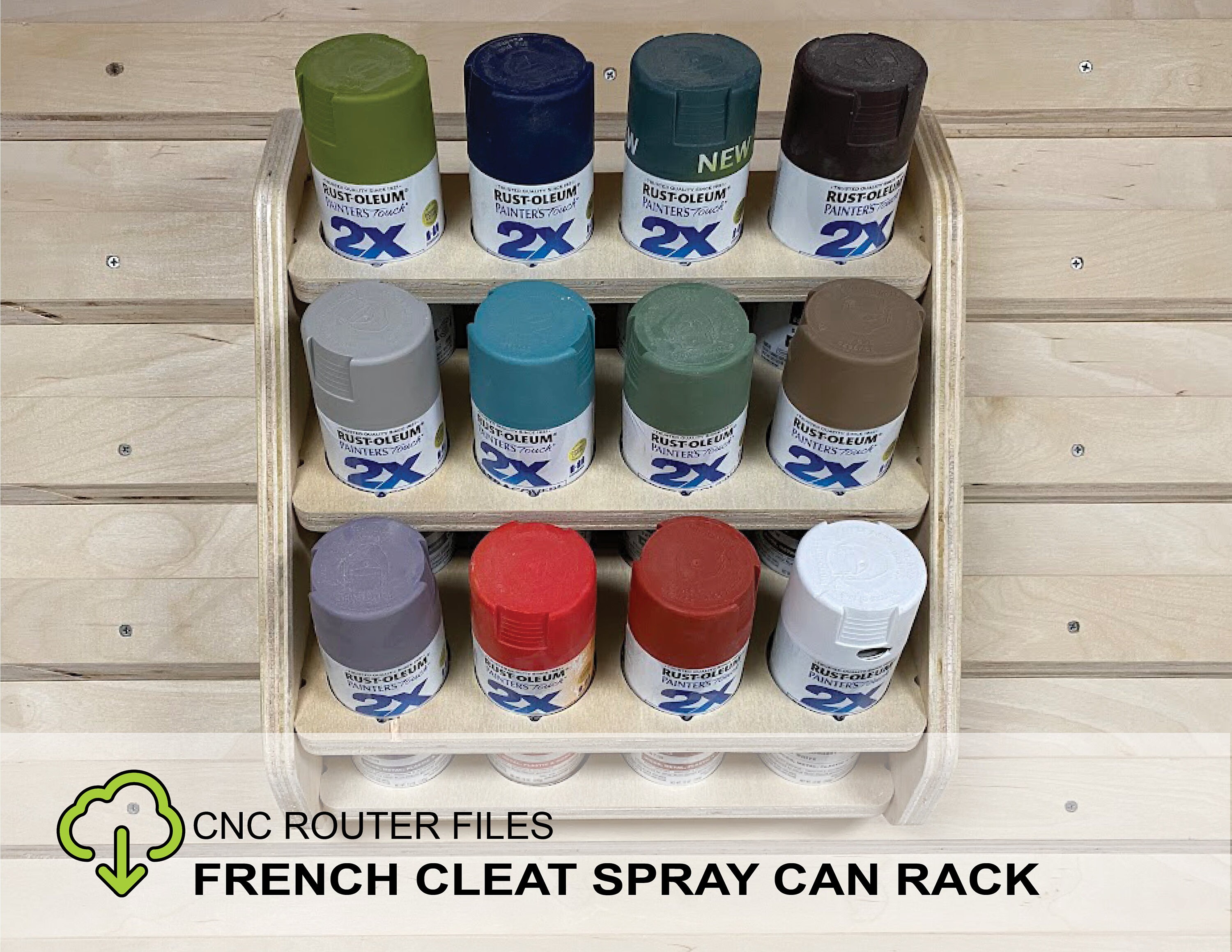 CNC Files for Wood French Cleat Spray Can Rack Holder French Etsy