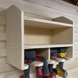 CNC Files for Wood French Cleat Drill Holder 4 Slot - French Cleat Wall CNC Router Files Cordless Drill Storage Shelf Organizer