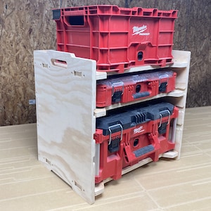 CNC Router Files Modular Storage Shelf for Packout Tool Boxes, CNC Files for Wood Stackable Freestanding Garage Stack Rack