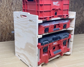 CNC Router Files Modular Storage Shelf for Packout Tool Boxes, CNC Files for Wood Stackable Freestanding Garage Stack Rack