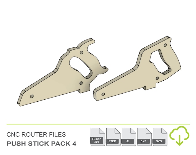 Table Saw Push Stick Pack 2 CNC Router Files, Pack of Multiple Push ...