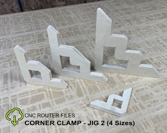 Corner Clamp Jig 2 CNC Router Files, Cabinet Squares, Pack of Multiple Size Corner Clamp Jigs, Fusion 360 SVG DXF step y archivos illustrator