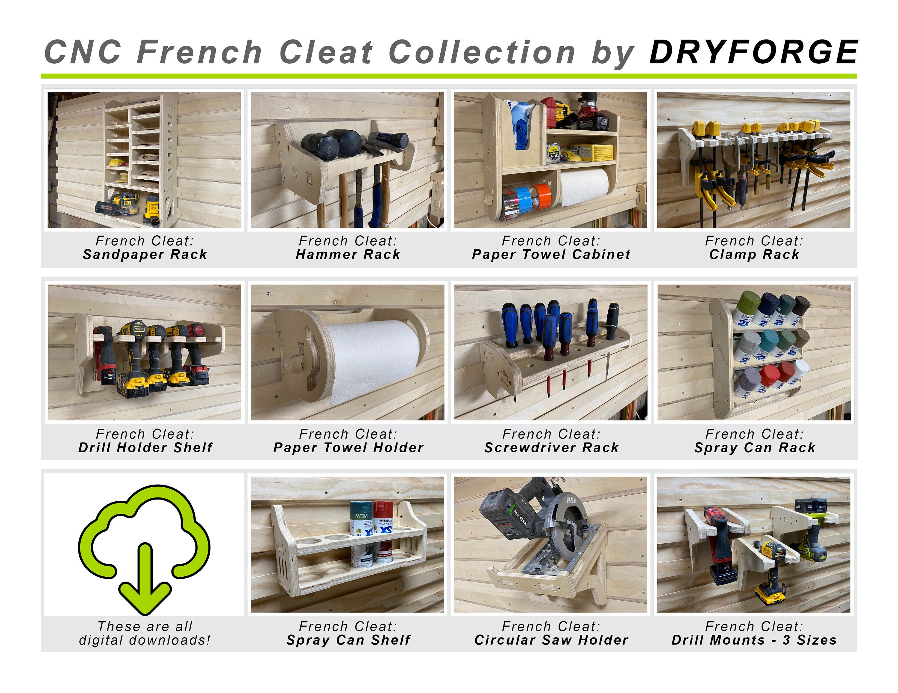CNC Router Files French Cleat Sandpaper Rack Small – dryforge