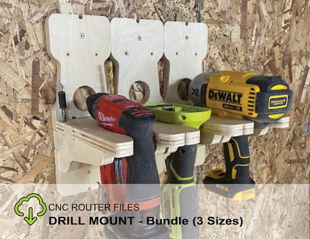 CNC Router Files Cordless Drill Mount Bundle Small Medium & Large Etsy
