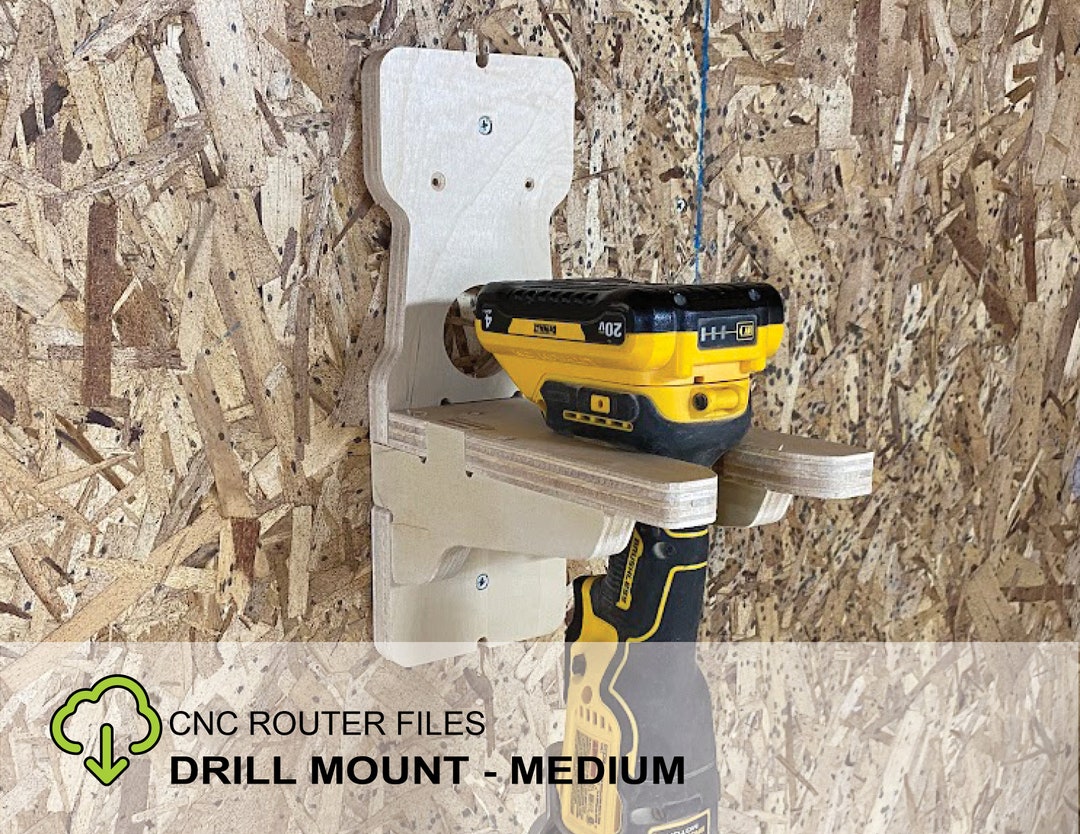 CNC Router Files Cordless Drill Mount Medium Etsy