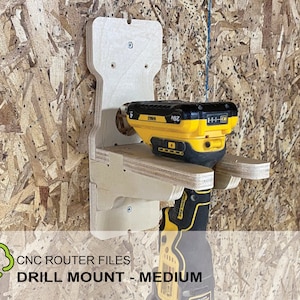 CNC Router Files Cordless Drill Mount Medium