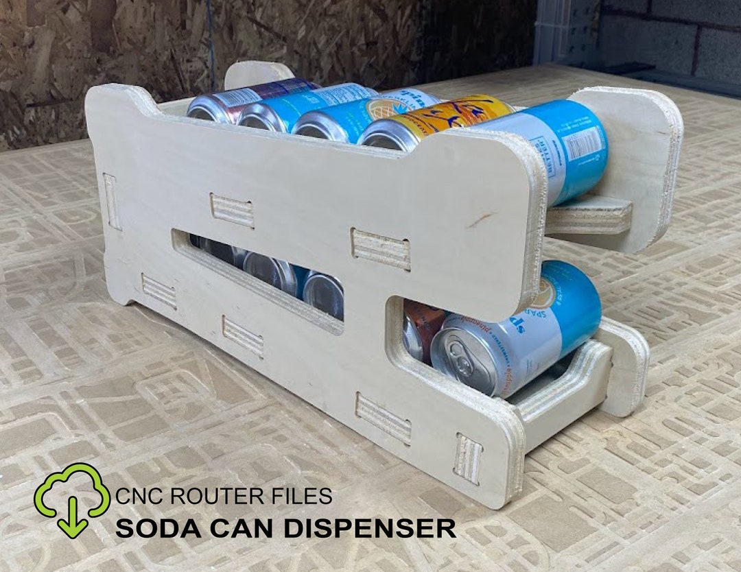 Soda Beer Can Dispenser Organizer CNC Router Files, DIY Beer Can