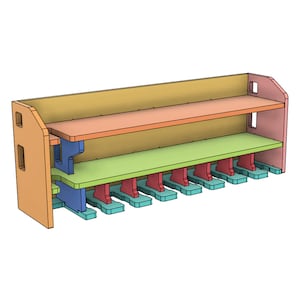 CNC Files for Wood Cordless Drill Holder Station - 9 Slot Drill Holder with Reciprocating Saw Slot