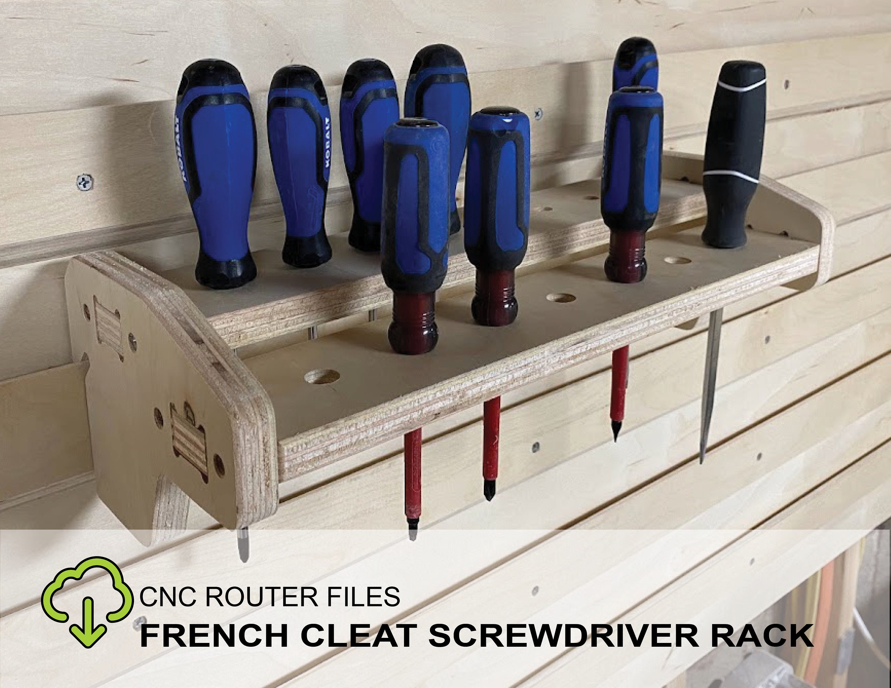 CNC Files for Wood French Cleat Screwdriver Rack French Cleat Wall