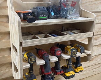 CNC Router Files French Cleat Drill Holder Cabinet with Organization Tray, Workshop Drill Tool Storage CNC Files for Wood