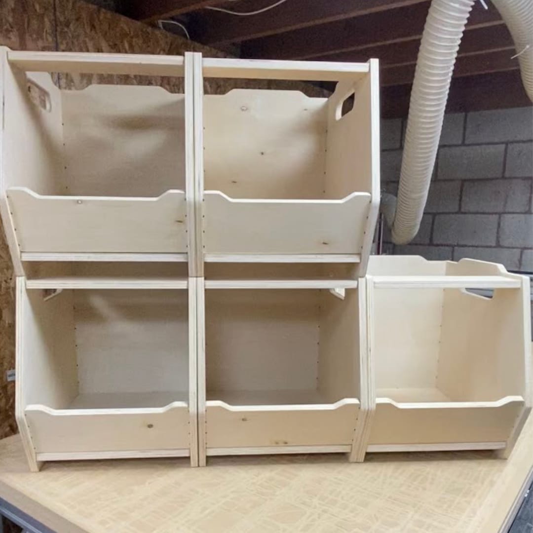 CNC Files for Wood Stackable Storage Bins - Modular Workshop Storage ...