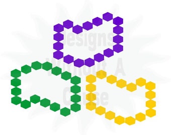 Perles de mardi gras hexagone SVG PNG DXF