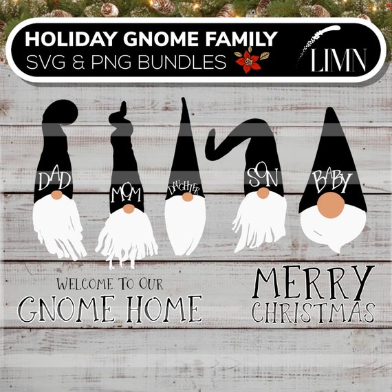 Download Gnome Svg Bundle Png Christmas Black White Etsy