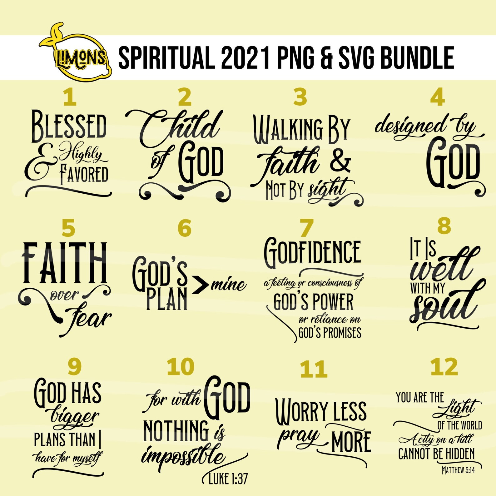 Spiritual SVG PNG Bundles 12 Designs Etsy UK