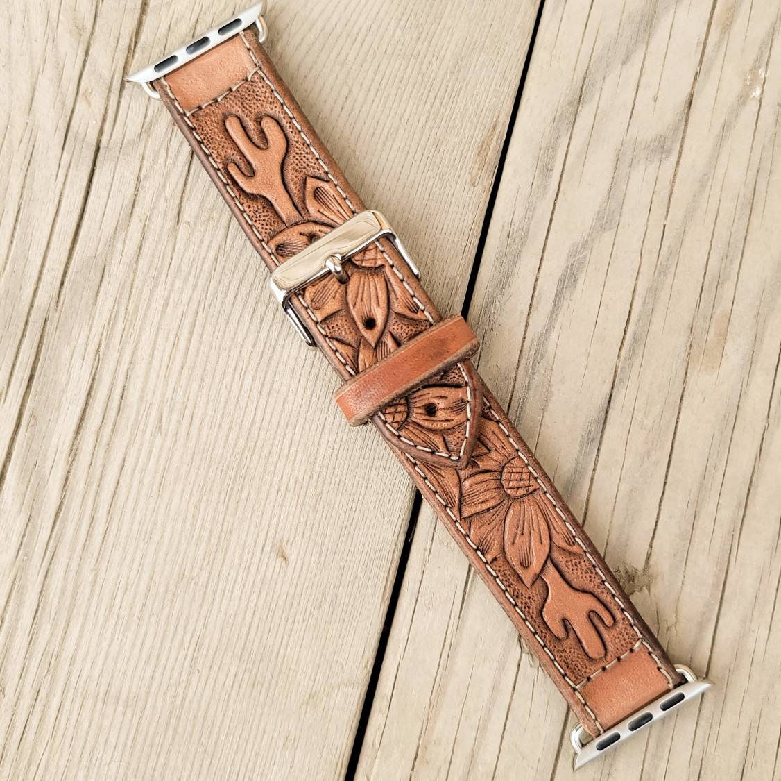 Hand tooled apple watch band sale