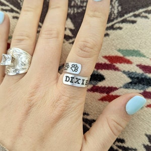 Dog Name Wrap Ring - Country & Western Style