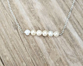 Pearl Nugget Bar Necklace - Country & Western Style