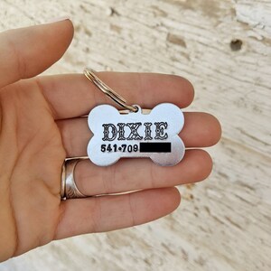 Custom Western Pet ID Tag - Bone Name Tag - Cowdog Name Tag - Country Western Ranch Farm Dog