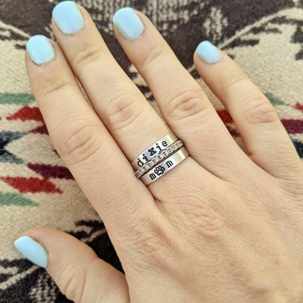 Customized Name Stacker Ring - Country & Western Style