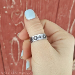 Southwestern Sunflower Diamond Ring - Country & Western Style