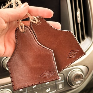 Leather Air Freshener - Cattle Ear Tag - Western Car Scents - Scented Car Accessory - Country Freshies & Aromies
