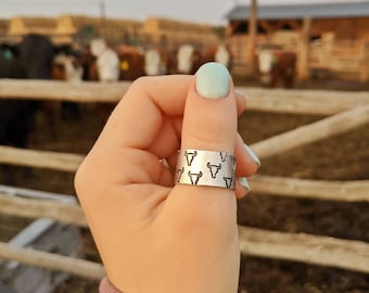 Bull Skull Ring - Country & Western Style