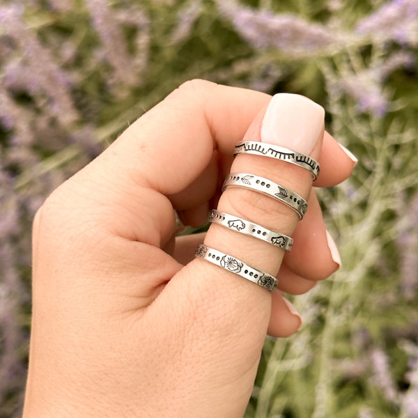 Western Style Stacker Thumb Rings