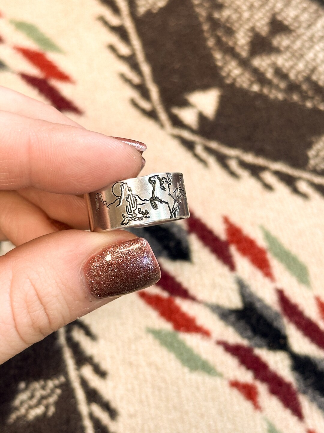 Desert Rodeo Cowboy Ring - Bucking Horse - Country & Western Style - Etsy