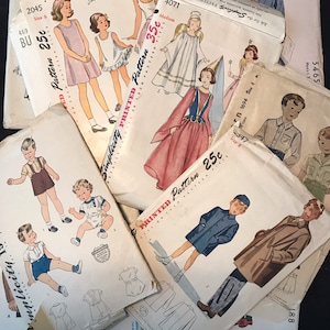 Sewing Patterns 1940s  Assorted Sizes Mens and Childrens Clothing Simplicity Butterick McCalls
