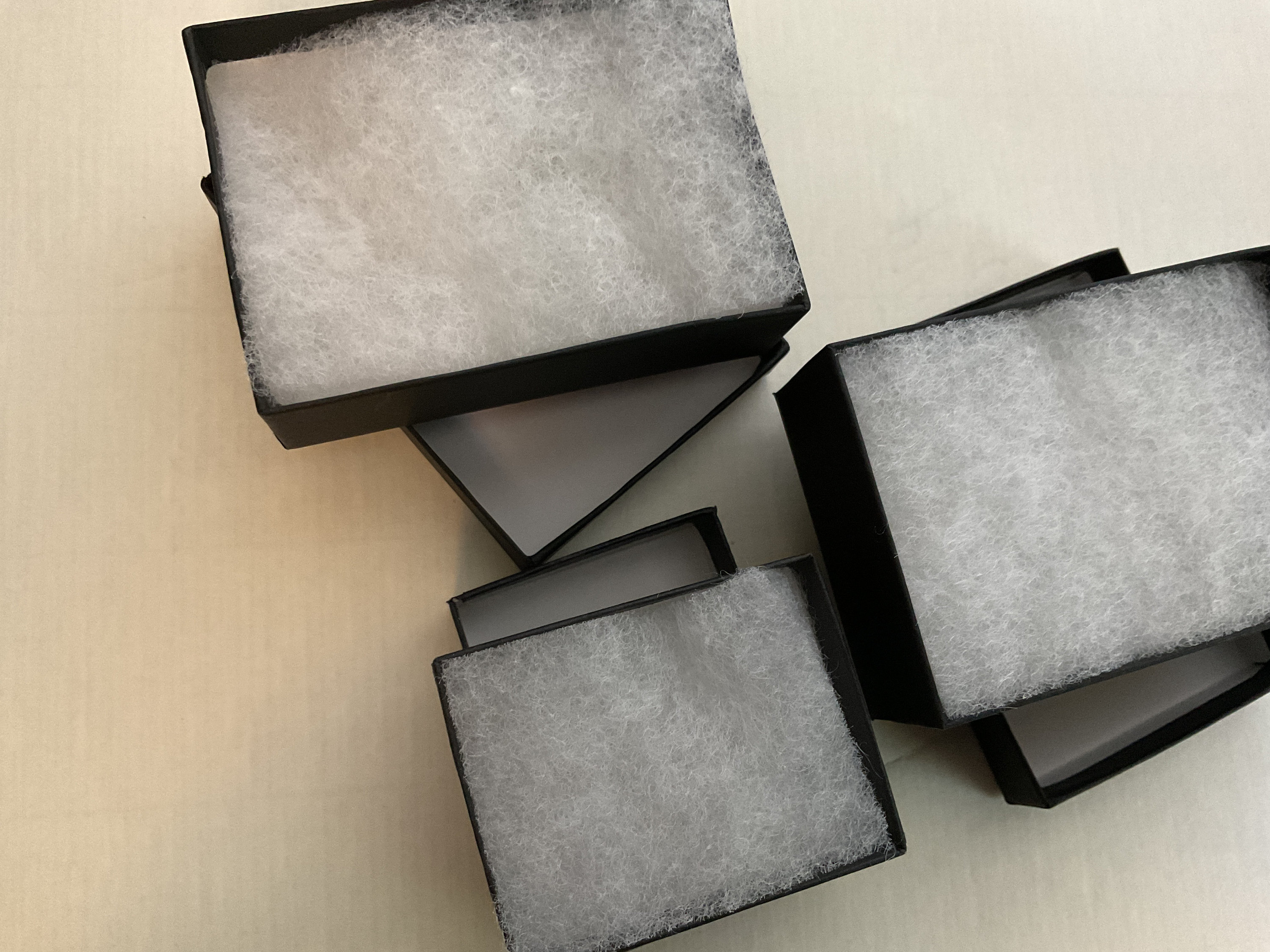 Jewelry Box Cotton Filled Cardboard Black Matte Box 2 Sizes - Etsy