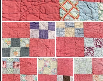 Quilt Squares 11x11 Red Multi Squares Project Pieces Journaling Sewing Pillows Wallets Crafts Many Colors